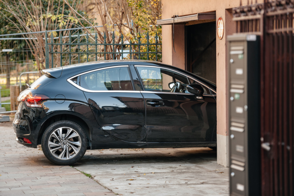 car entering a garage