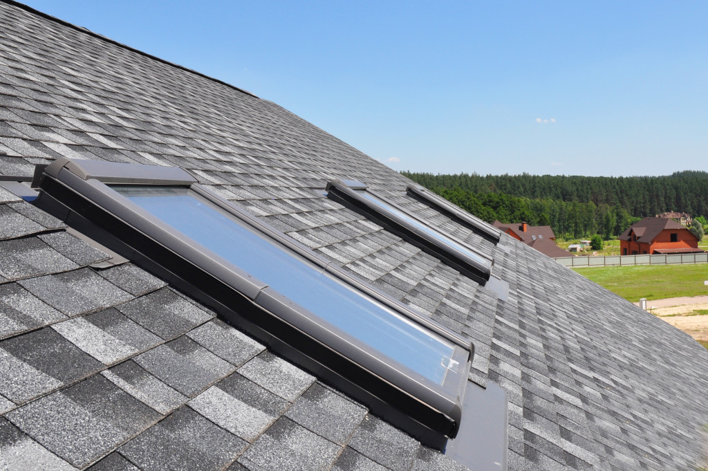 asphalt roofing with roof lights